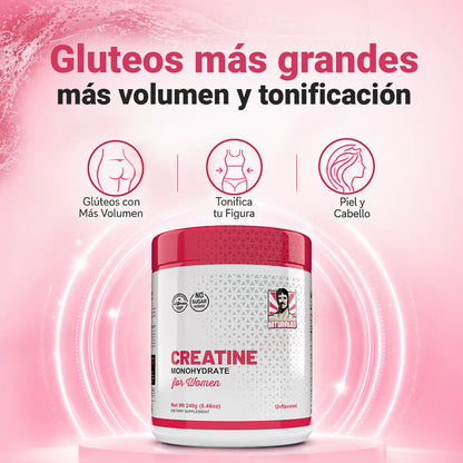 Creatina Monohidratada™ para Mujer – Moldea Glúteos y Cuida tu Piel en 30 Días